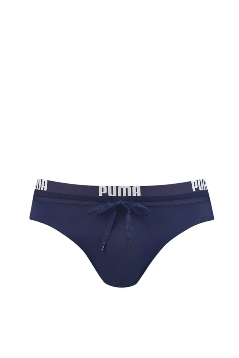 Мужские темно-синие плавки PUMA Swim Men Logo Swim Brief 4