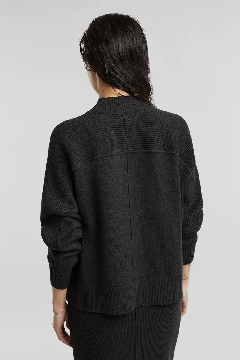 Жіночий темно-сірий светр Boxy mock jumper wmn 3