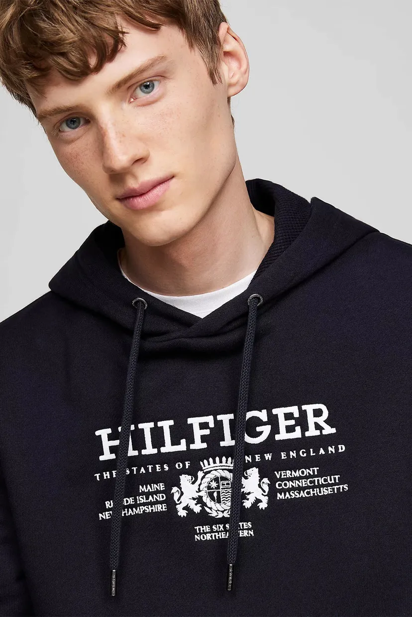 Чоловіче темно-синє худі HILFIGER CREST EMRBO HOODY 4