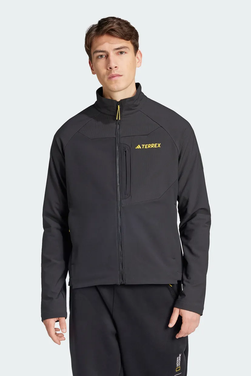 Мужская черная ветровка National Geographic Softshell adidas