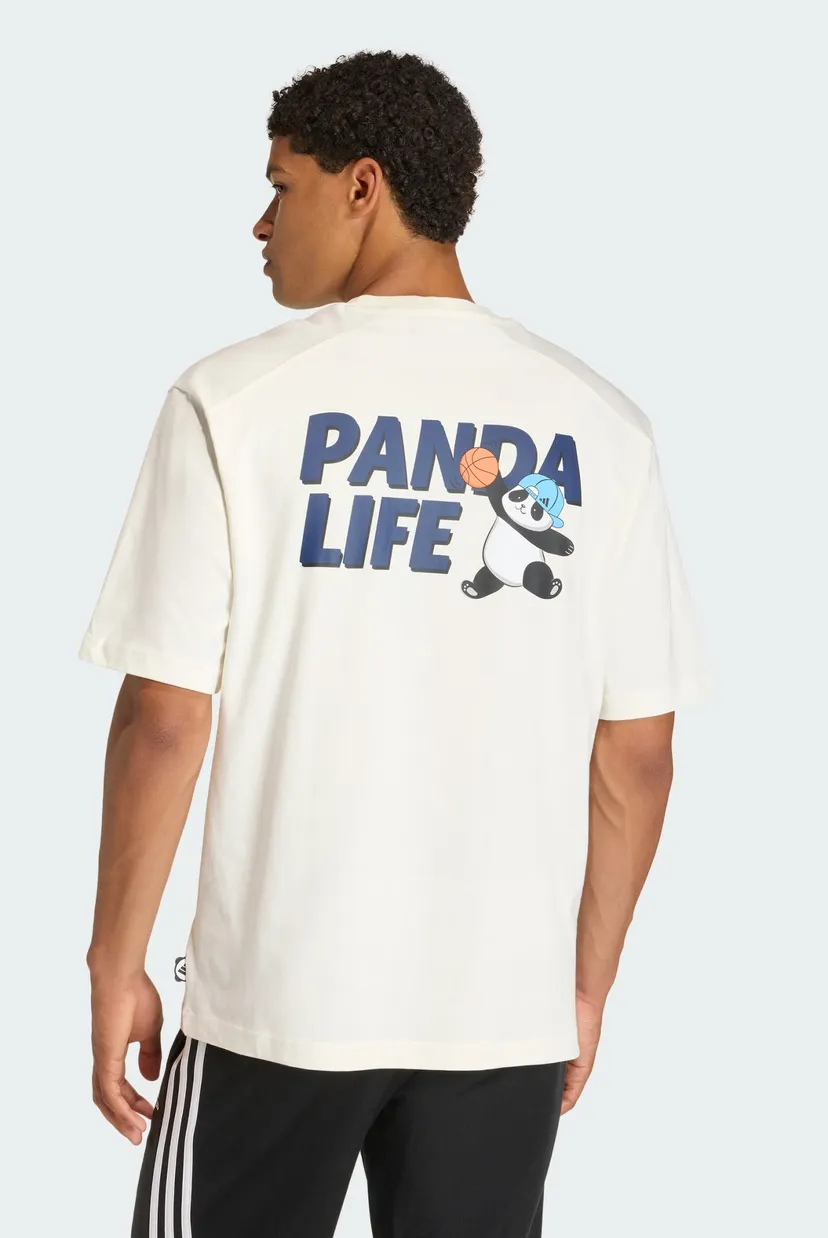 Мужская белая футболка PANDA CHILL HOOP GRAPHIC 3