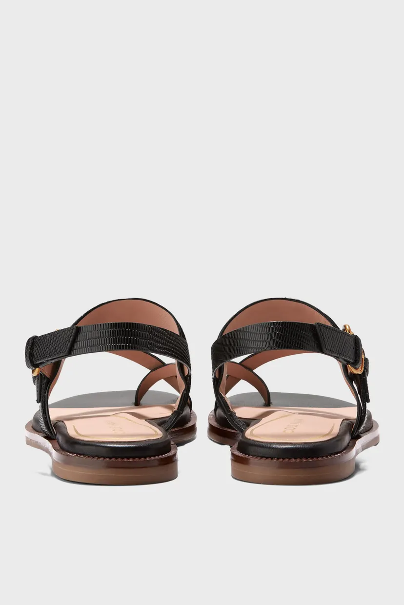 Женские черные кожаные сандалии Anica Lux Buckle Sandal 5