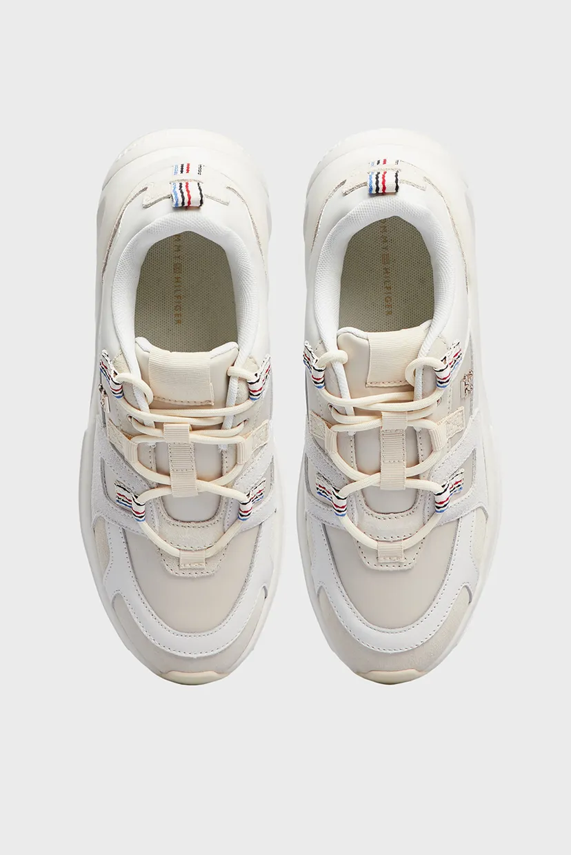 Женские белые кроссовки FASHION CHUNKY RUNNER STRIPES 4