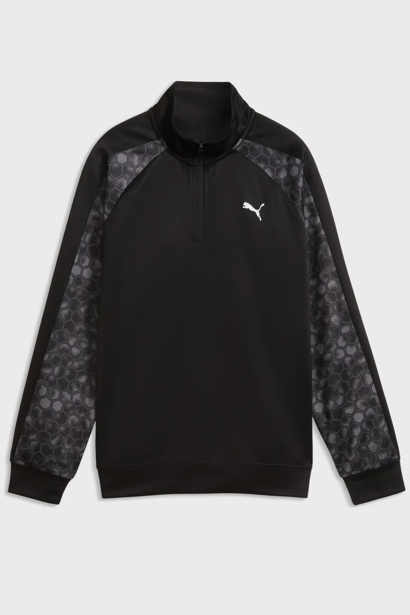 Дитячий чорний лонгслів Train All Day Essentials Quarter-Zip Sweatshirt Youth 4