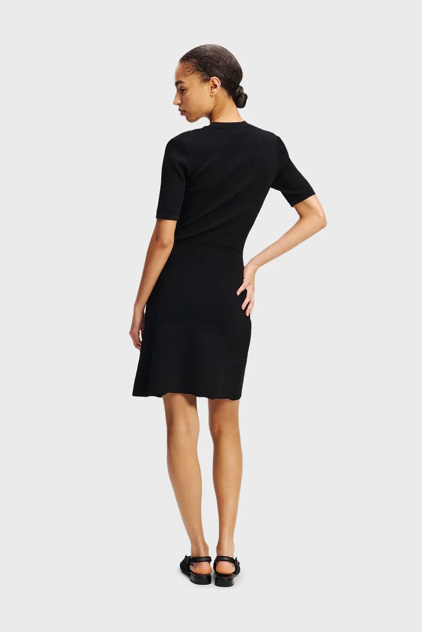 Женское черное платье BUTTON SSLV DETAIL DRESS 3