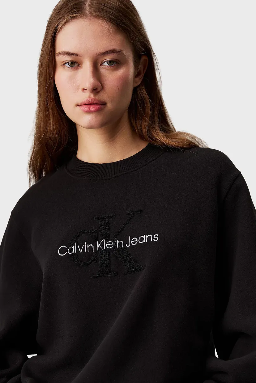 Женский черный свитшот CHENILLE MONOLOGO CREWNECK 4
