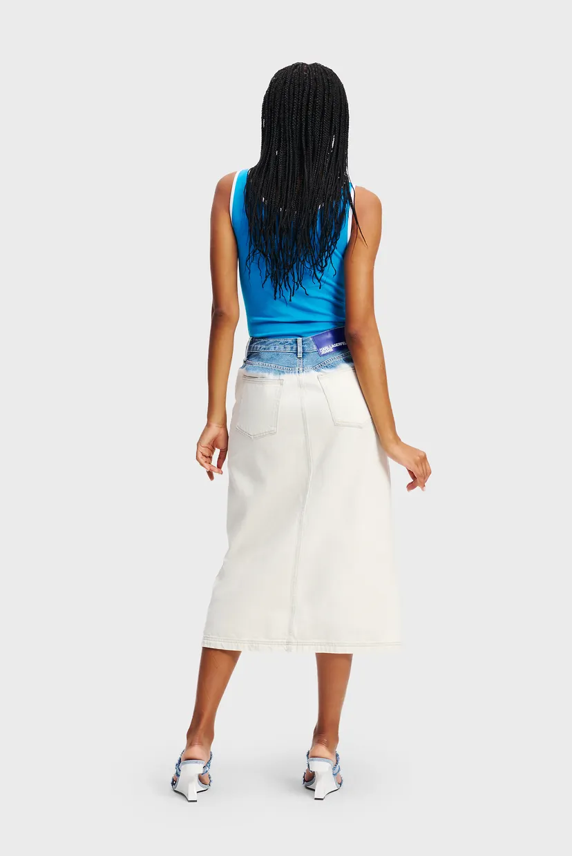 Женская белая джинсовая юбка ombre denim 3