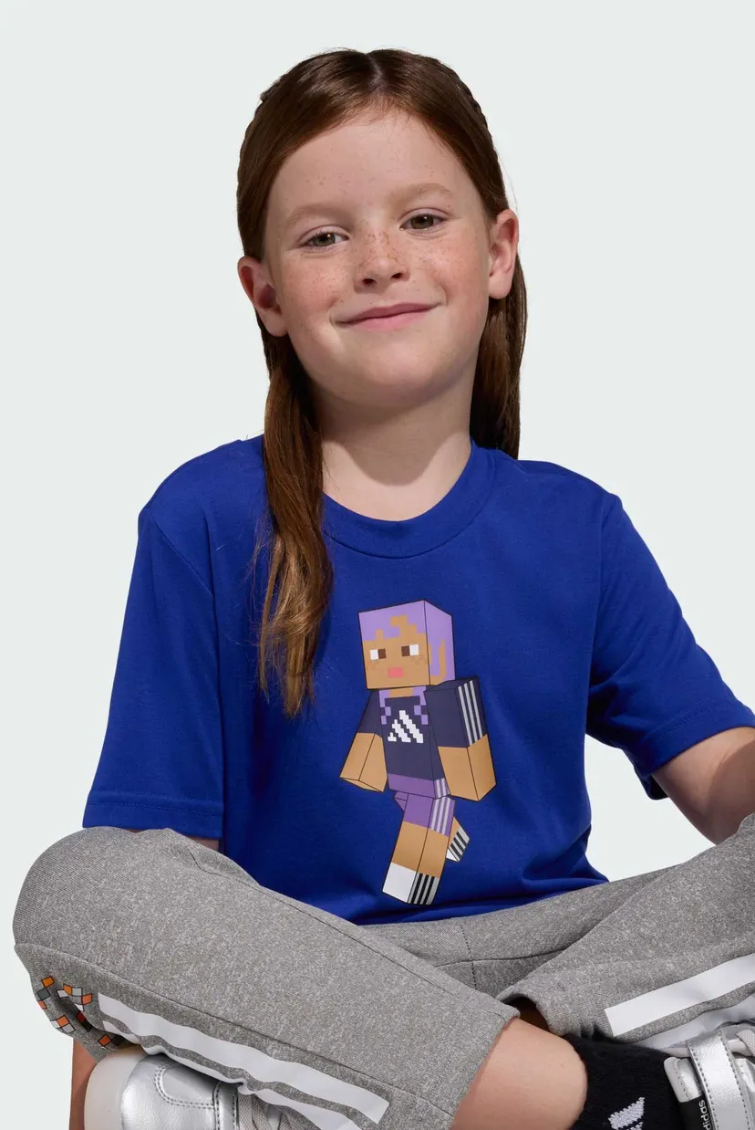 Детская синяя футболка ADIDAS MINECRAFT TRAINING 4