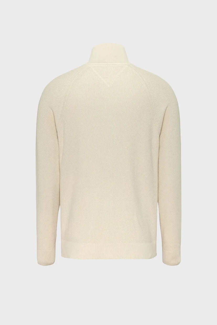 Чоловічий білий кардиган TJM REG ZIPTRU HI NECK SWEATER 6