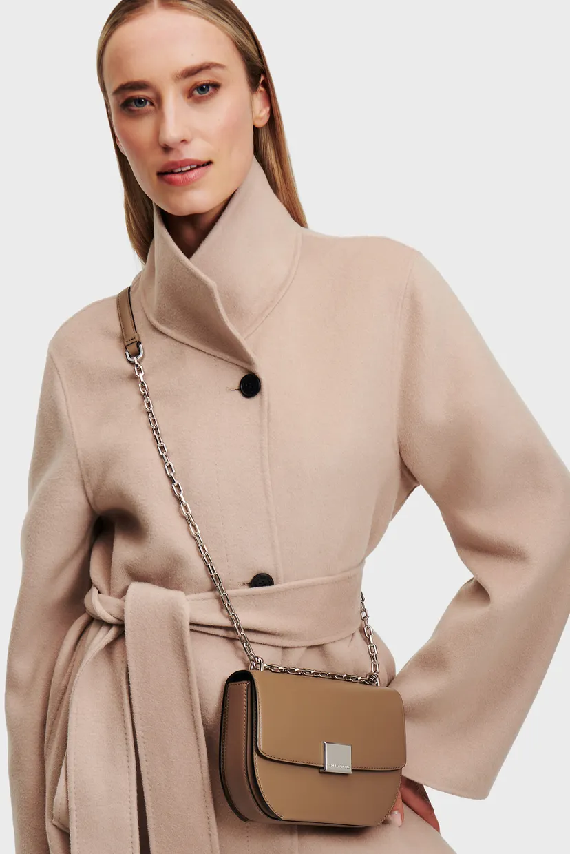Жіноча бежева шкіряна сумка k forever sm crossbody 2