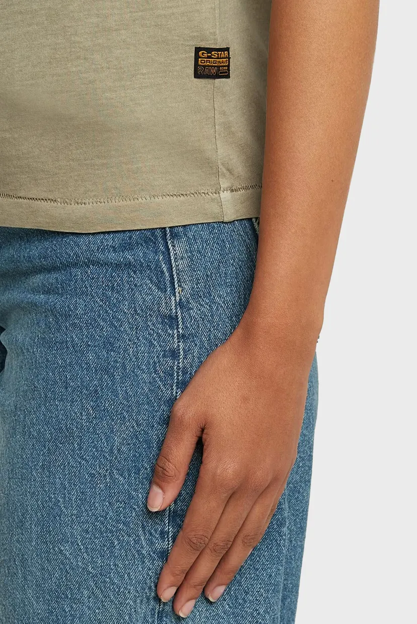 Жіноча оливкова футболка Overdyed 4