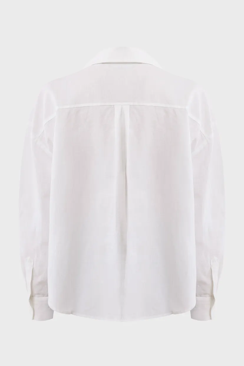 Жіноча біла лляна сорочка long sleeve 6