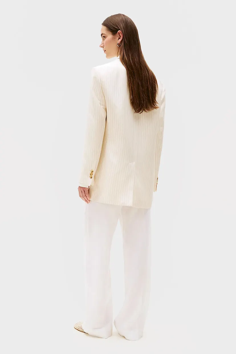 Жіночий білий жакет у смужку VISCOSE LINEN RELAXED 3