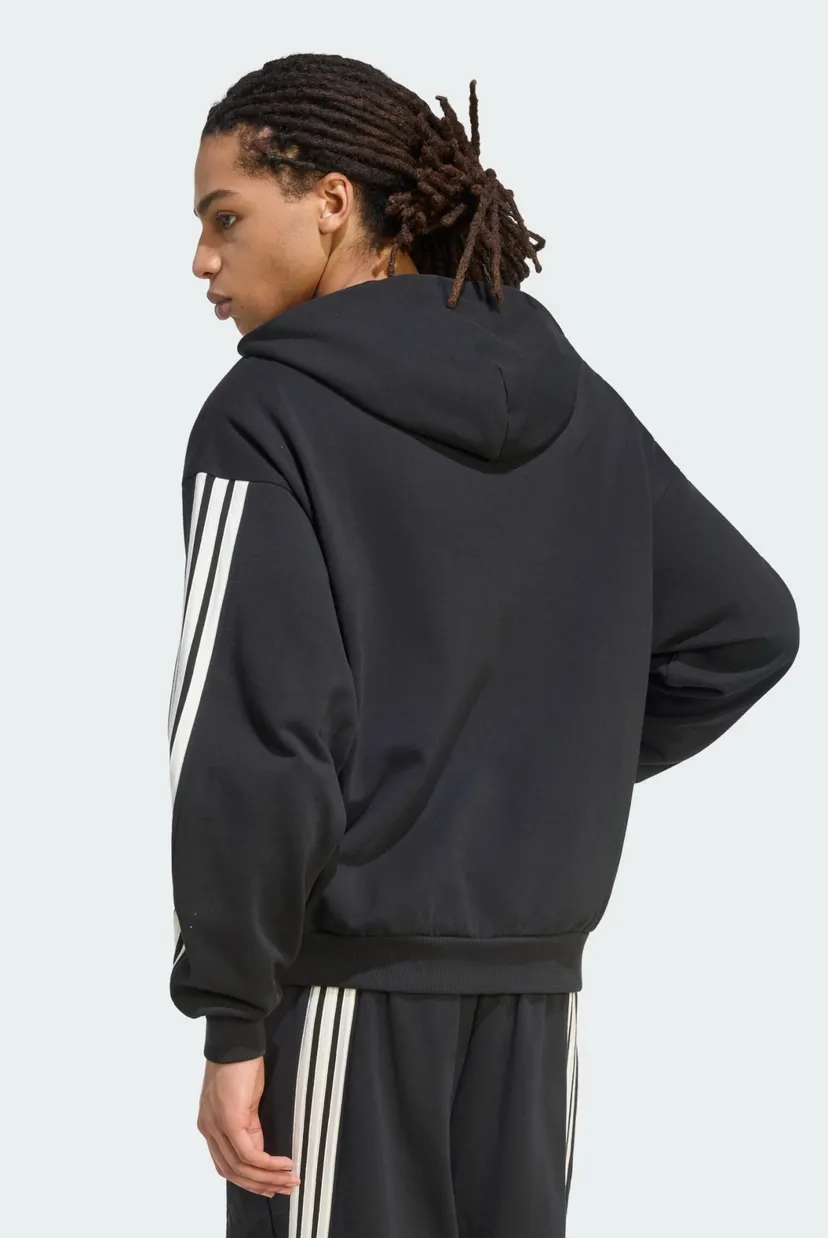 Мужское черное худи ADIDAS KIT 3-STRIPES FULL-ZIP 3