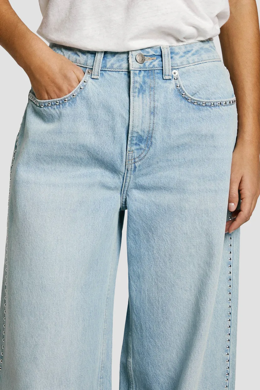Жіночі блакитні джинси WIDE LEG JEANS MW STUD 5