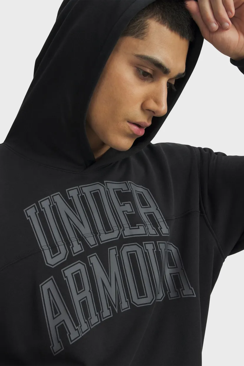 Чоловіче чорне худі UA Rival LW Graphic Hoodie-BLK 3