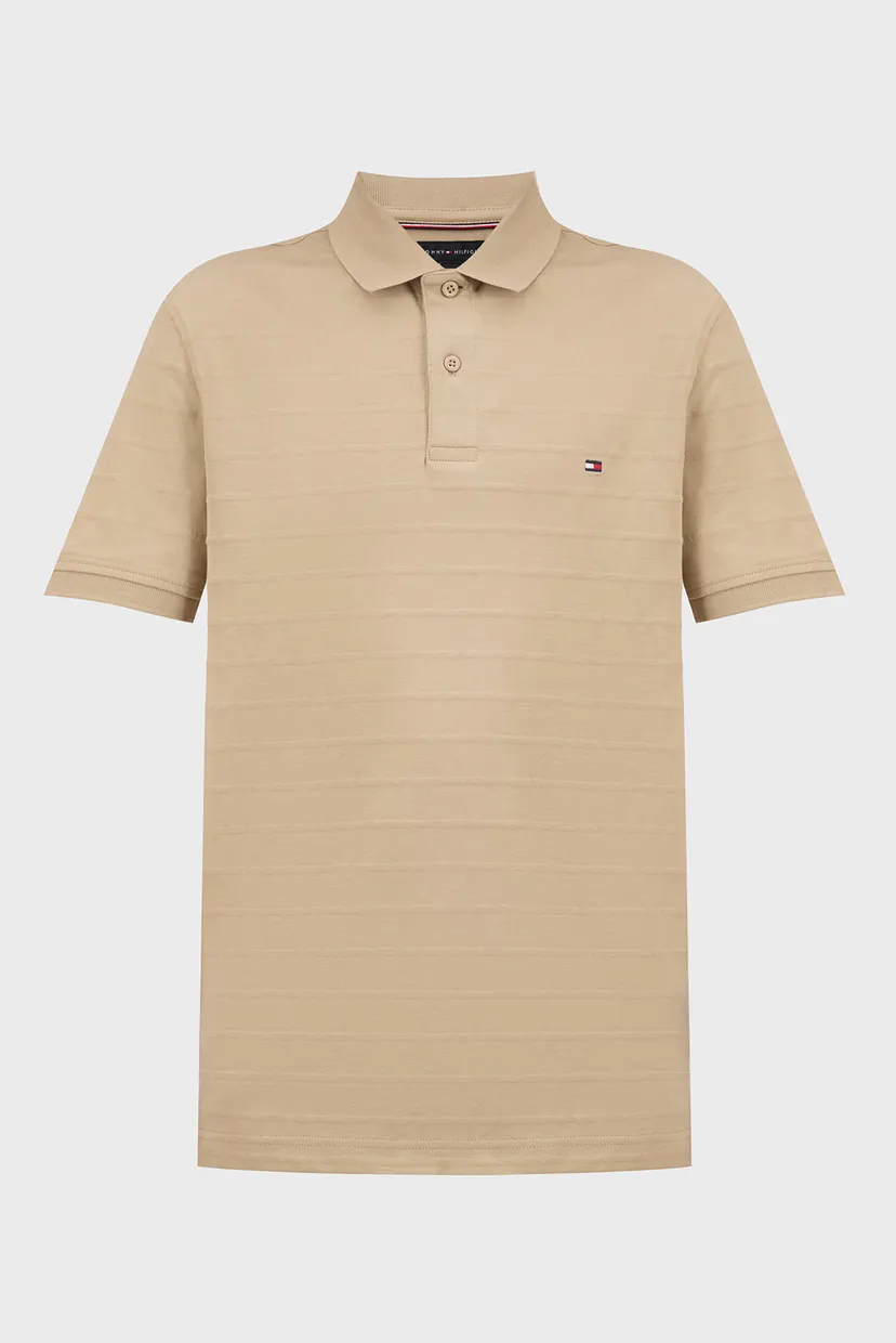 Мужское бежевое поло в полоску JACQUARD STRIPE REG POLO 5