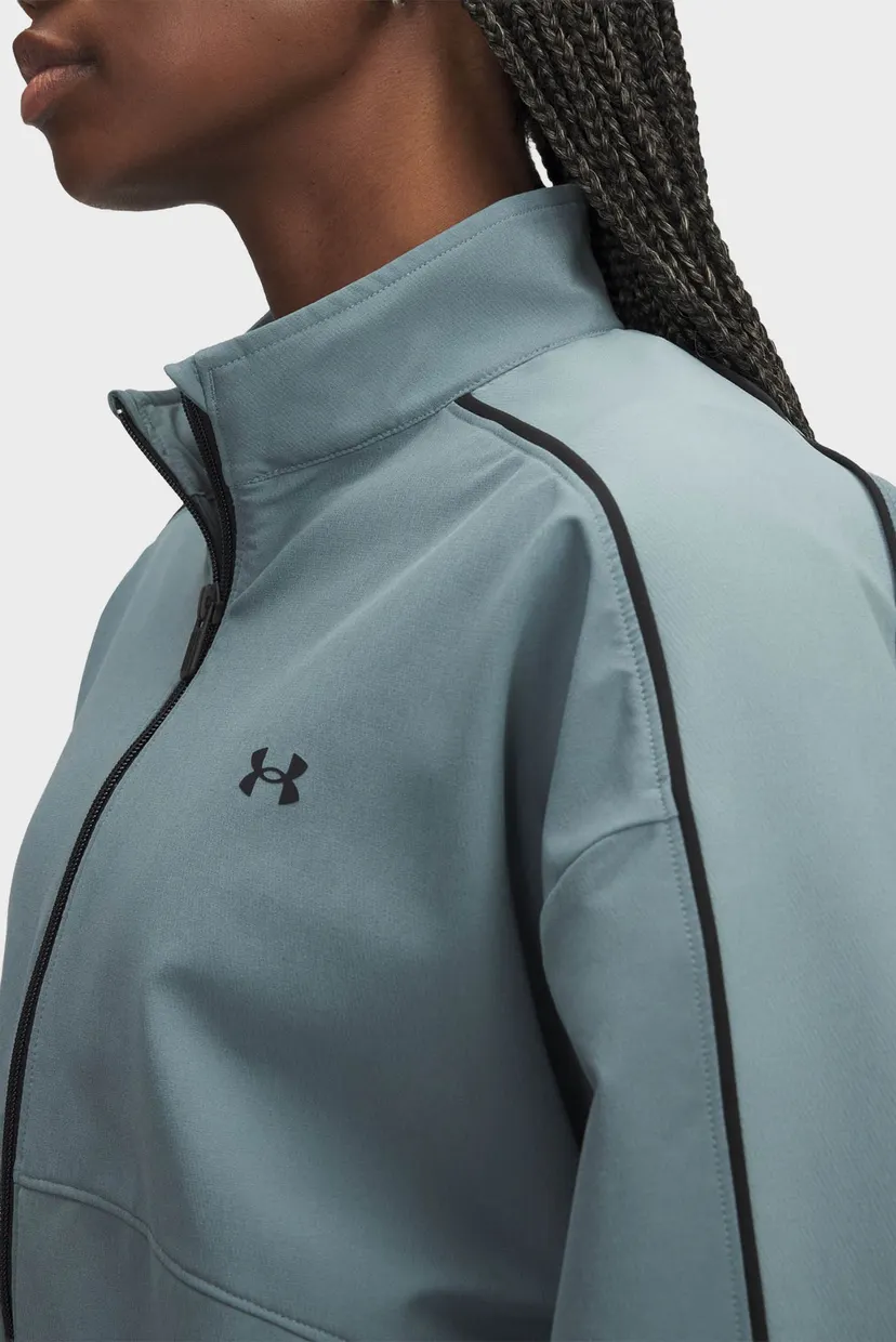 Женская голубая ветровка UA Rival Swoven Jacket 3