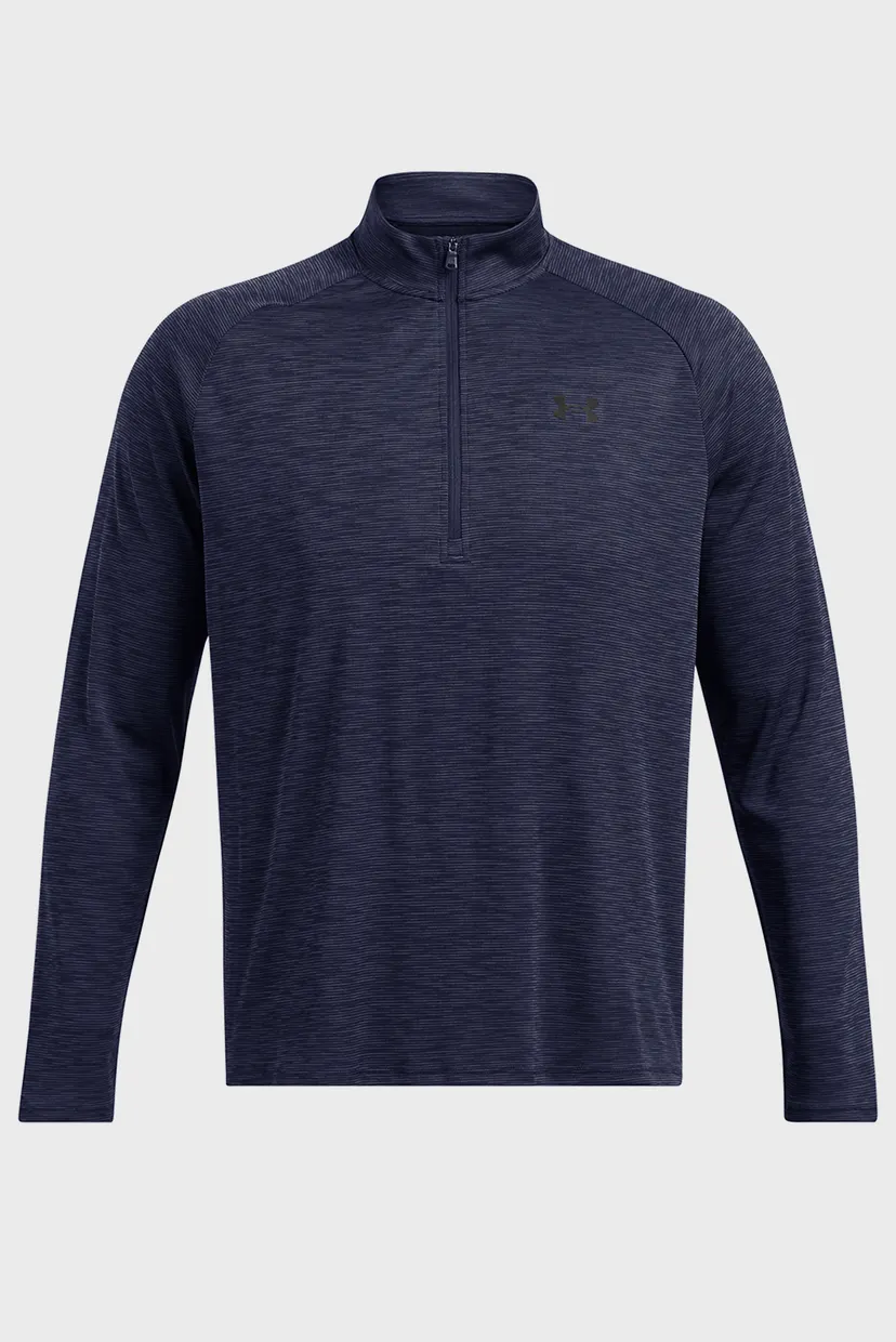 Чоловічий темно-синій лонгслів UA Tech Textured 1/2 Zip 3