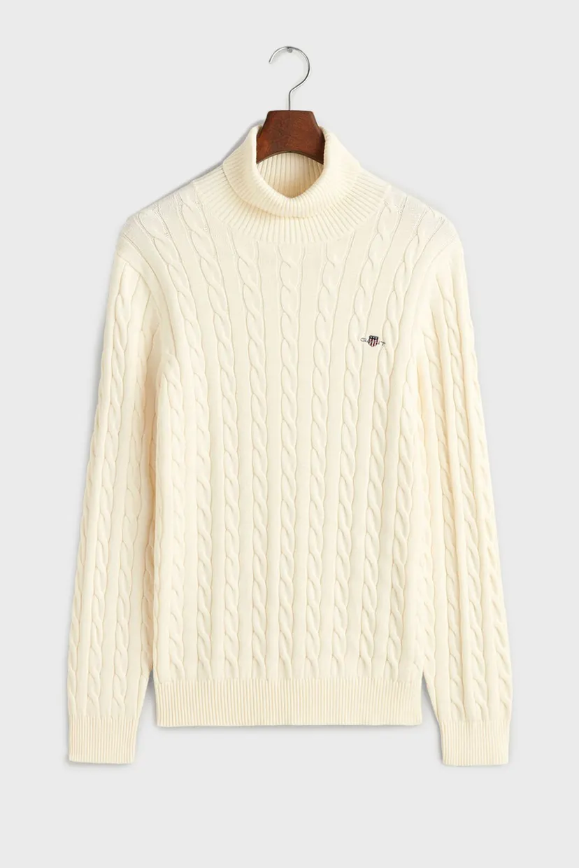 Мужской белый гольф COTTON CABLE TURTLE NECK 6