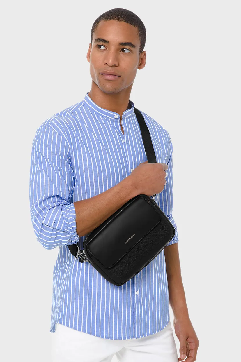 Мужская черная кожаная сумка HUDSON UTILITY XBODY Michael Kors
