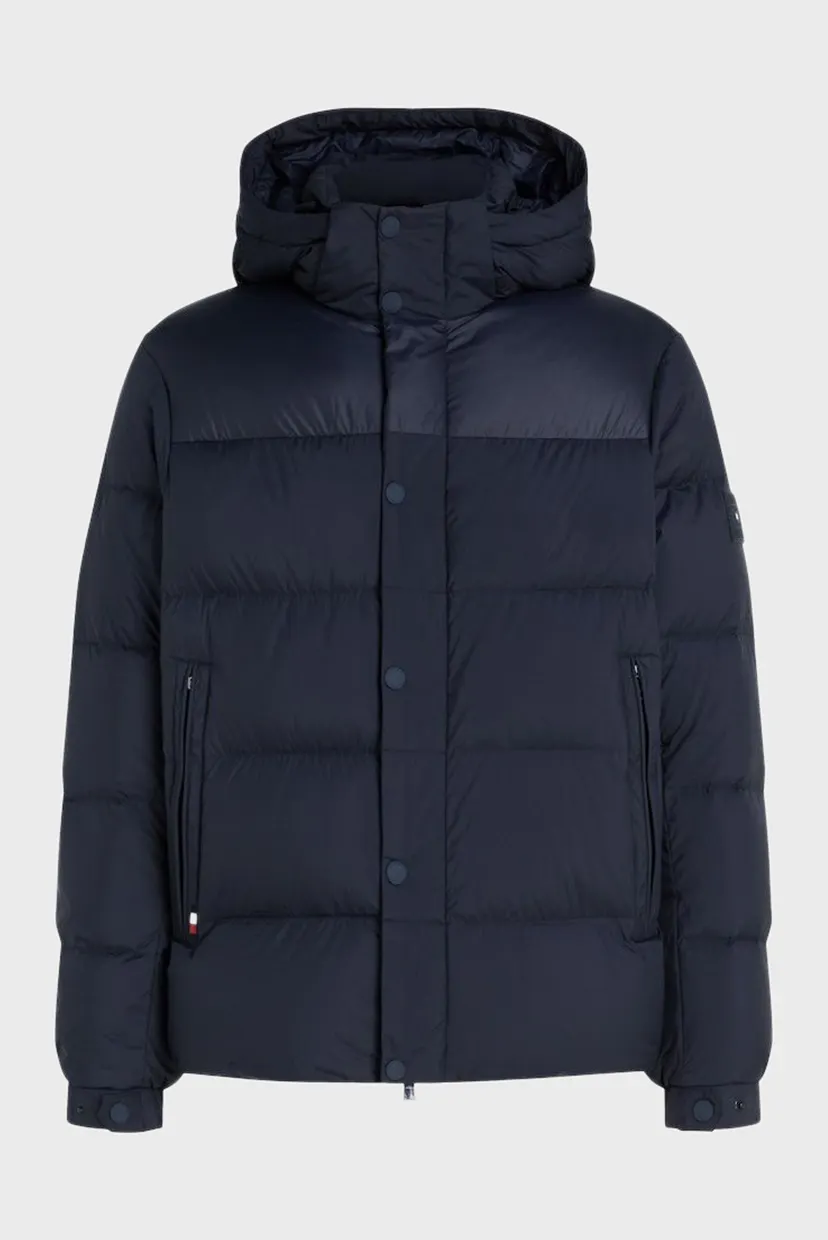 Мужской темно-синий пуховик MIX DOWN HOODED PUFFER JACKET 6
