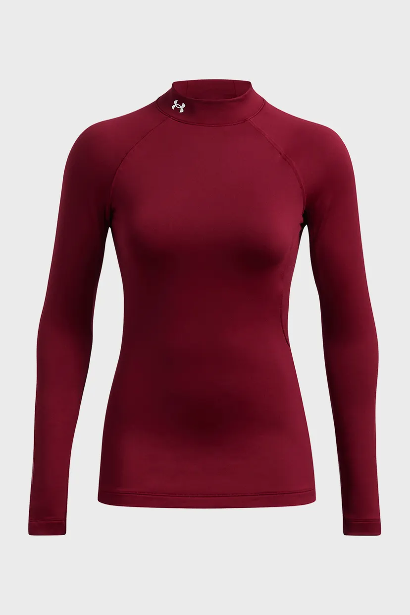 Женский бордовый лонгслив UA CG Authentics Mockneck-BLK 3
