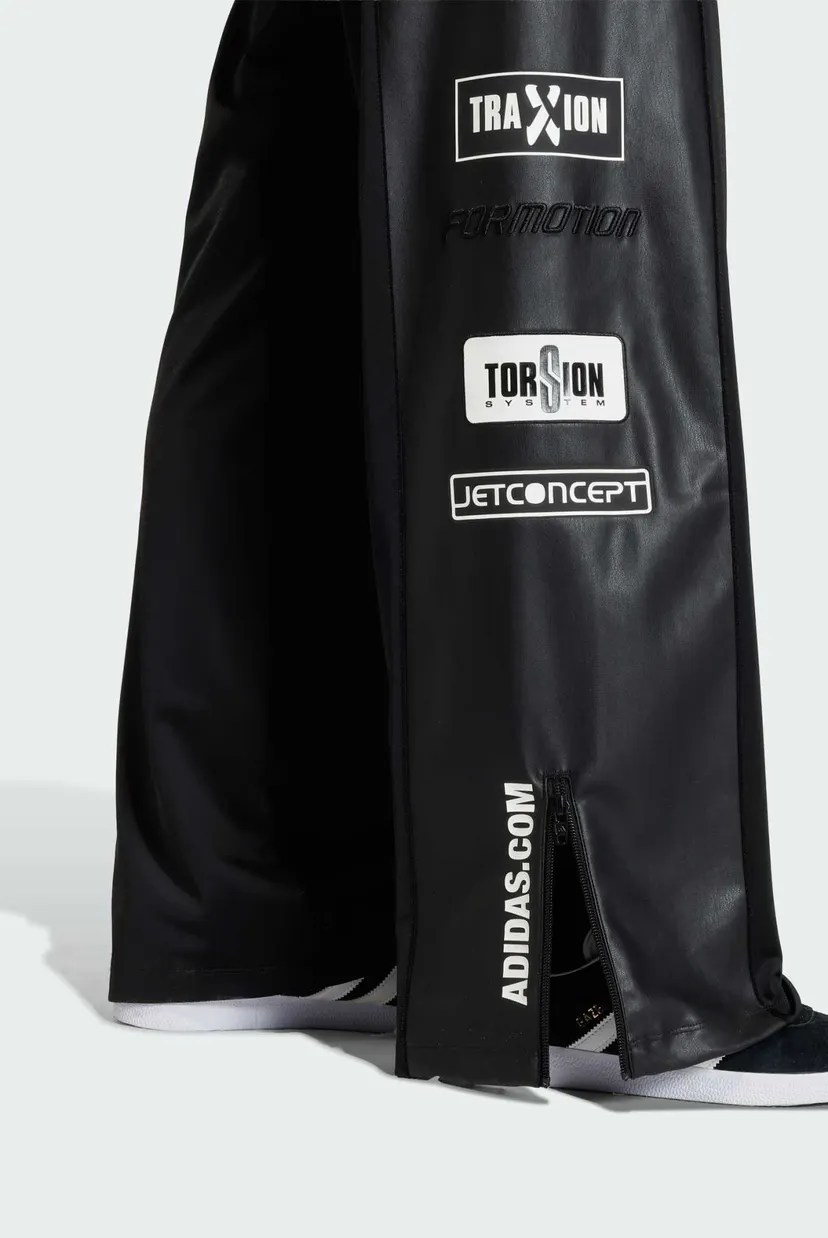 Женские черные спортивные брюки TEAMGEIST FAUX LEATHER TRACK 5