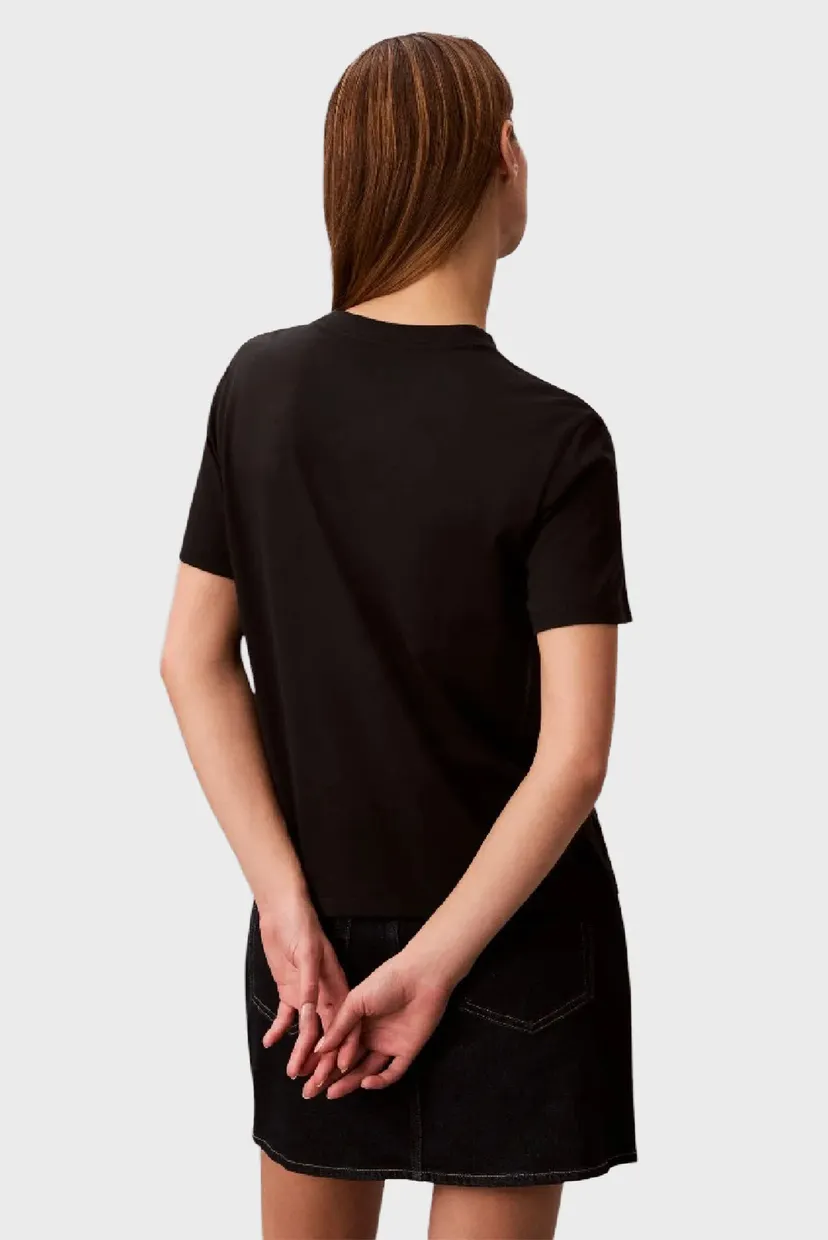 Жіноча чорна футболка CLASSIC FIT MONOGRAM 4
