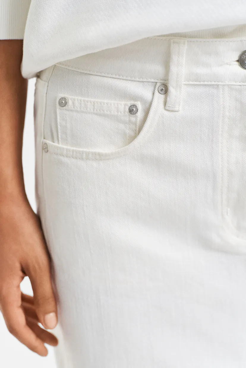 Женская белая джинсовая юбка MIDI WHITE DENIM SKIRT 4