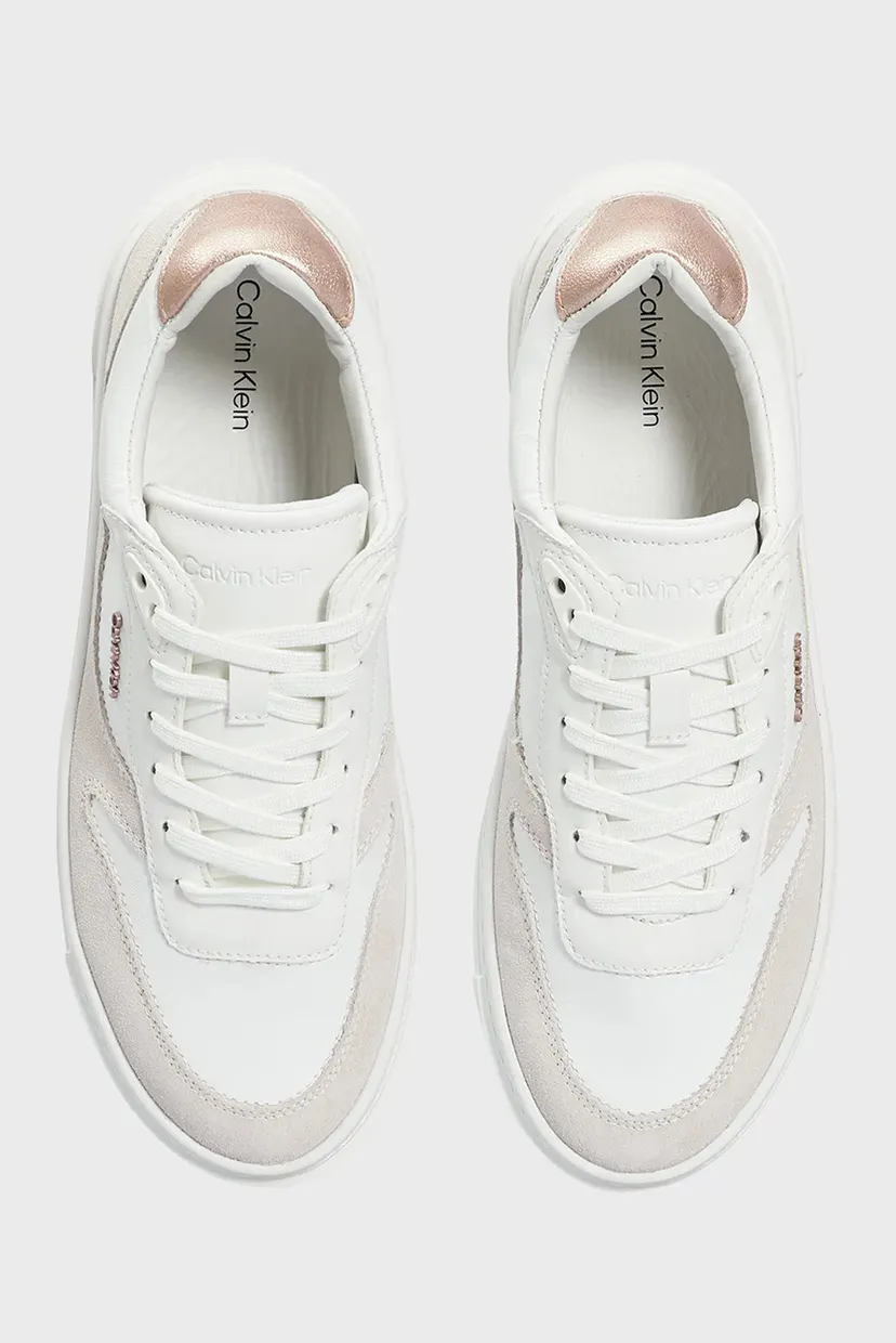 Женские белые кожаные сникерсы CUPSOLE LACE UP 4