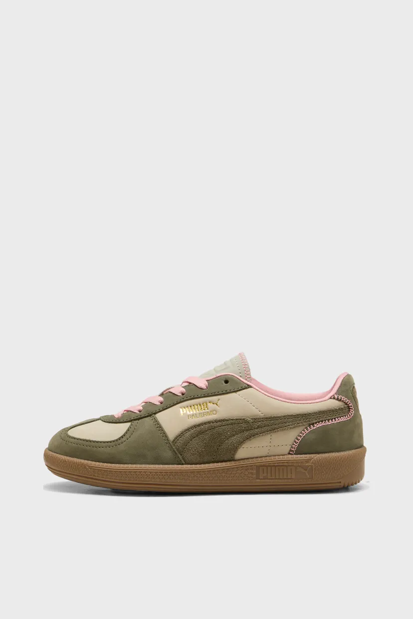 Женские оливковые кожаные сникерсы Palermo Lux Sneakers Women 3
