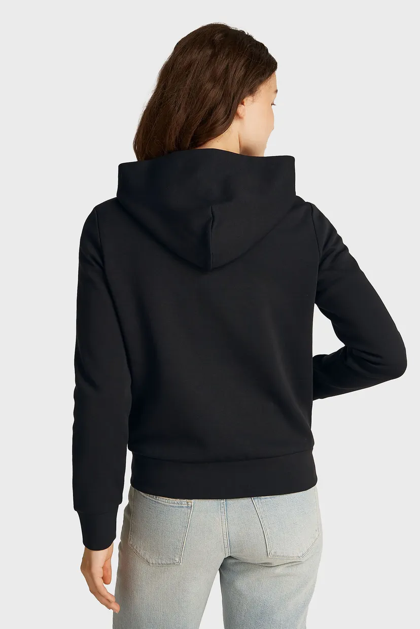 Жіноче чорне худі SATIN CK REGULAR  ZIP HOODIE 3