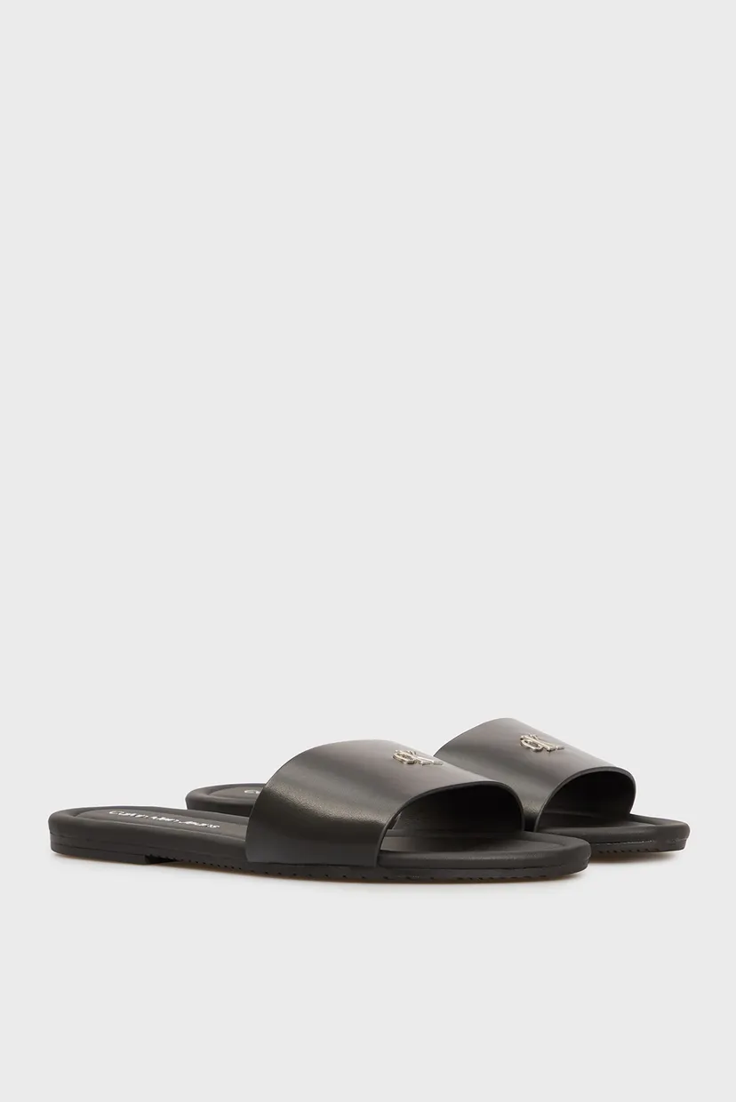 Женские черные слайдеры FLAT SANDAL 3