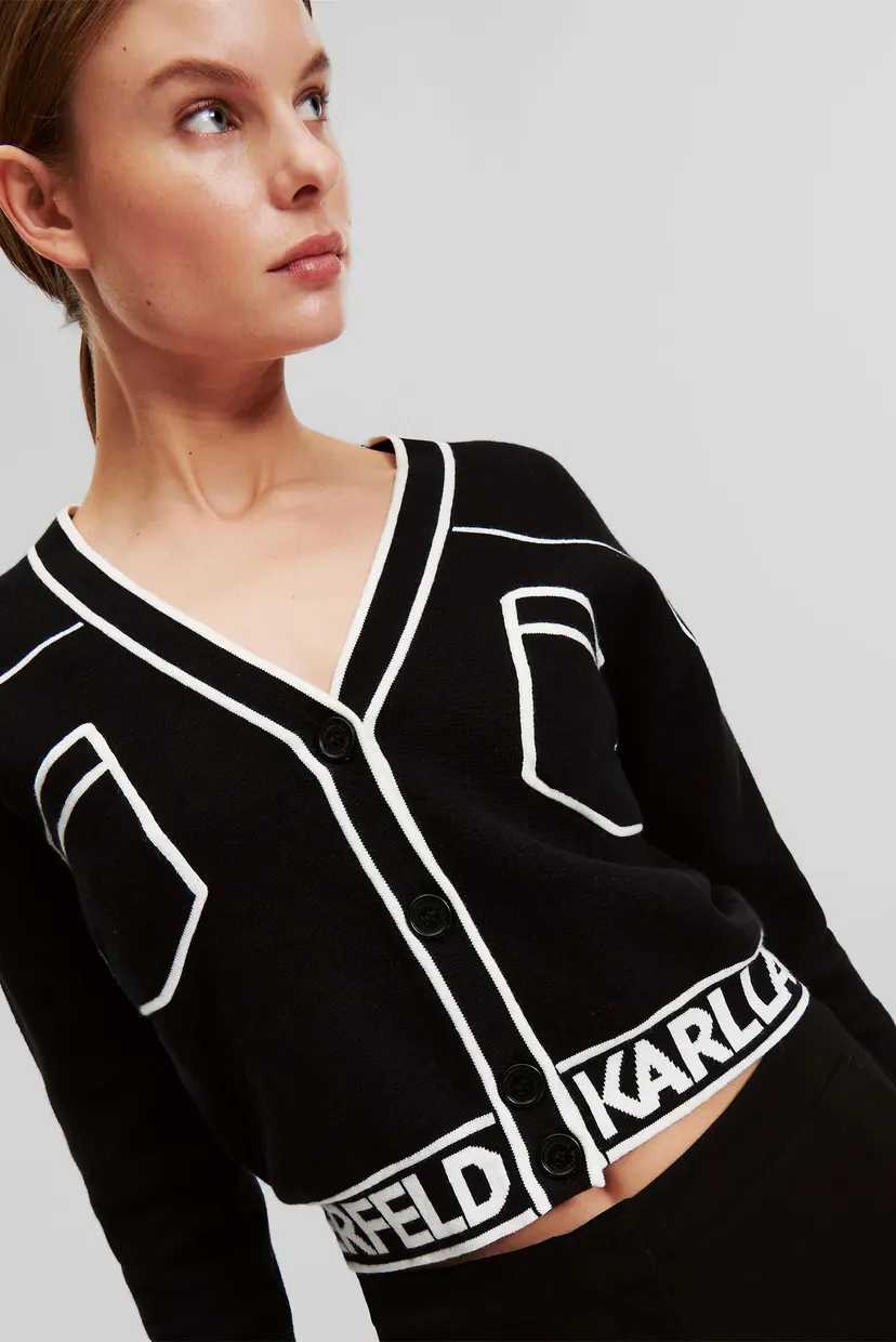 Жіночий чорний кардиган SHORT LOGO CARDIGAN 4