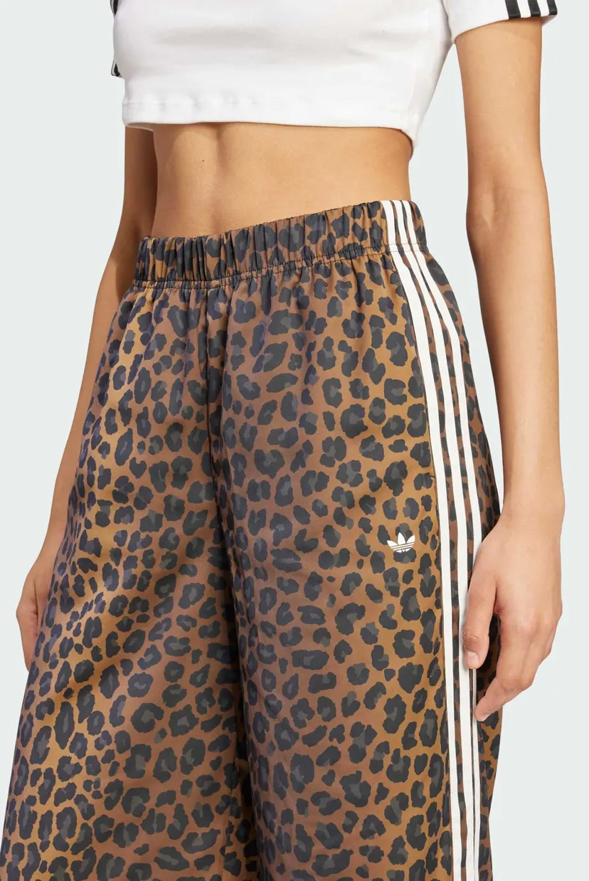 Жіночі коричневі спортивні штани з візерунком adidas Originals Wide Leg Satin 4