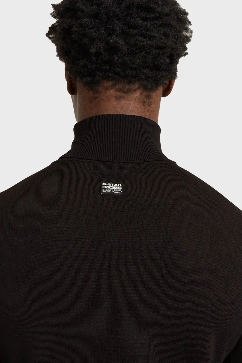 Мужской черный шерстяной гольф Premium core turtle knit 5