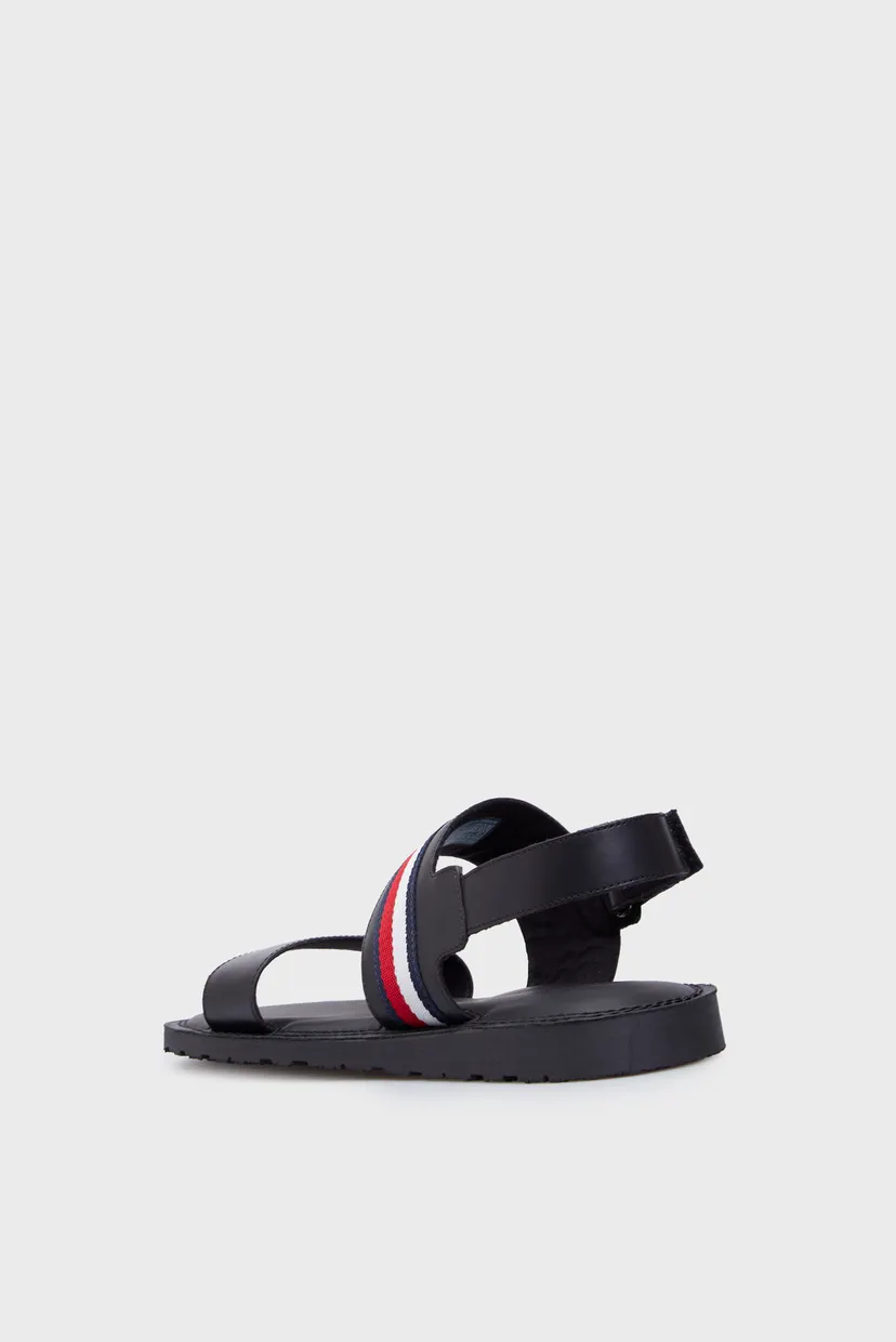 Мужские черные кожаные сандалии CORE HILFIGER LTH STRAPPY 5
