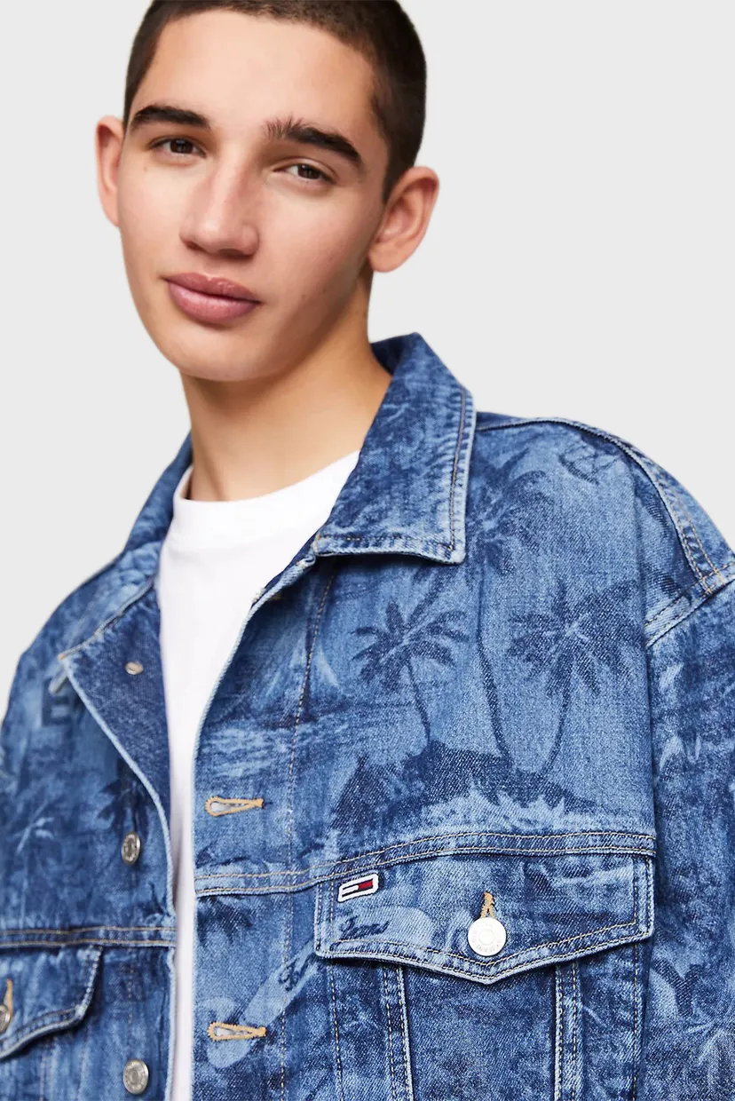 Чоловіча синя джинсова куртка з візерунком AIDEN OVSZ TRUCKER 4
