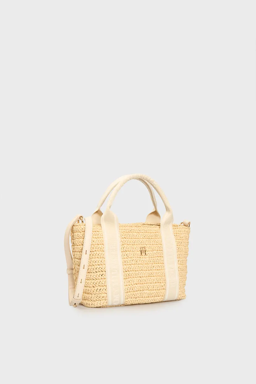 Женская бежевая сумка TH SPRING LOGO MINI TOTE 3