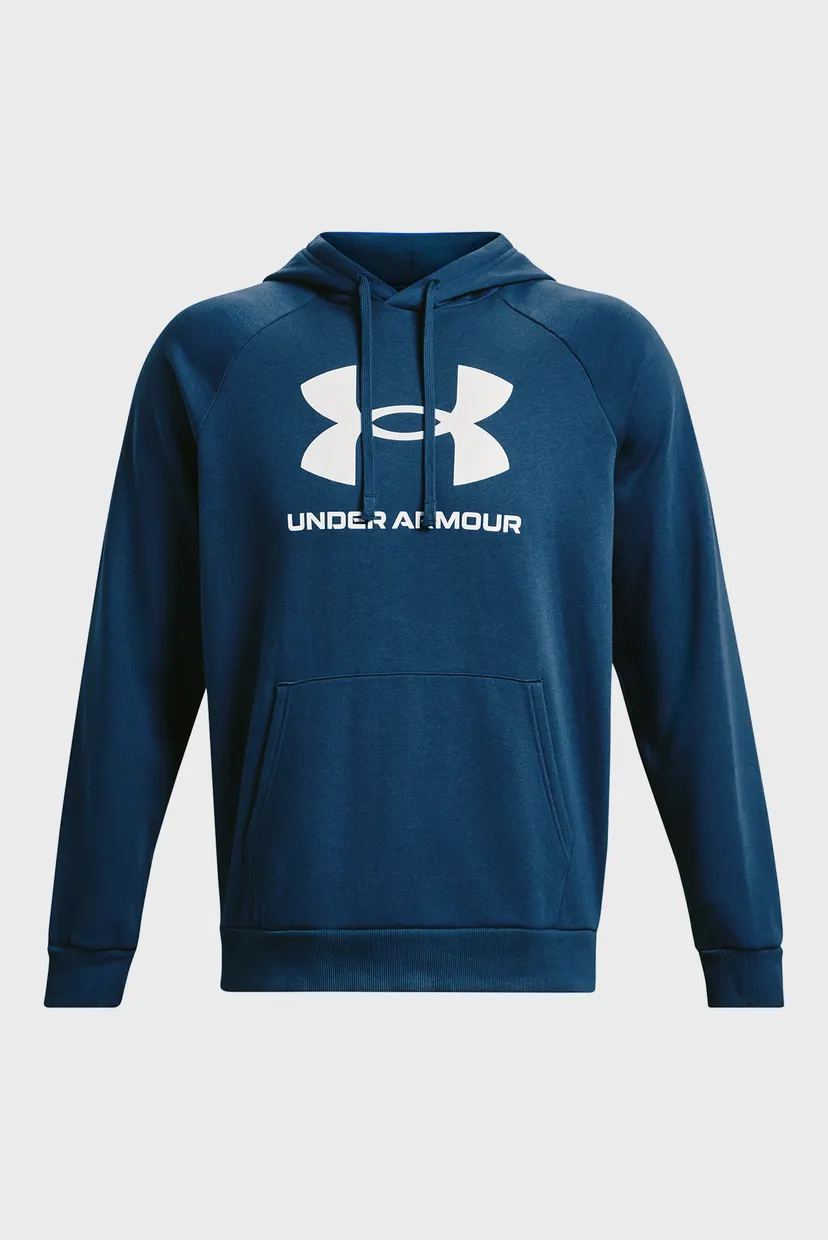 Мужское темно-синее худи UA Rival Fleece Logo HD 5