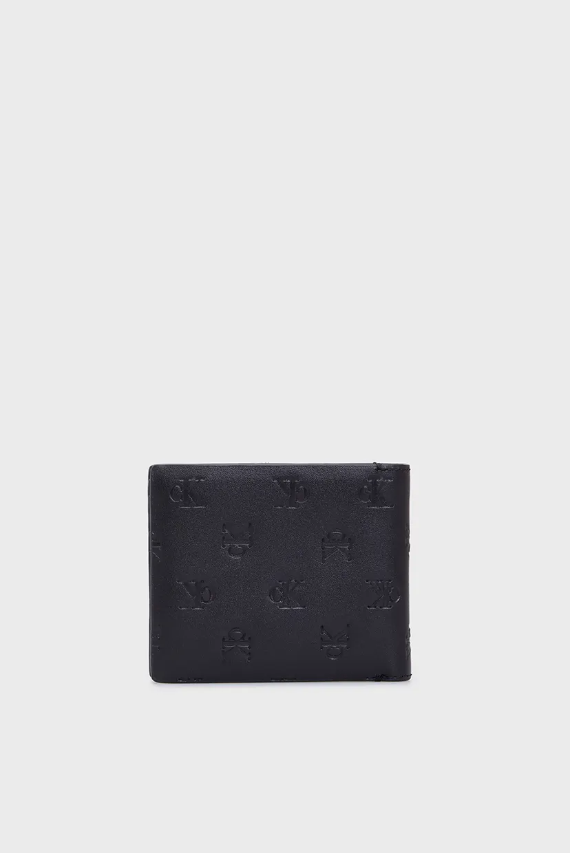 Чоловічий чорний шкіряний гаманець AOP EMBOSS BIFOLD 4