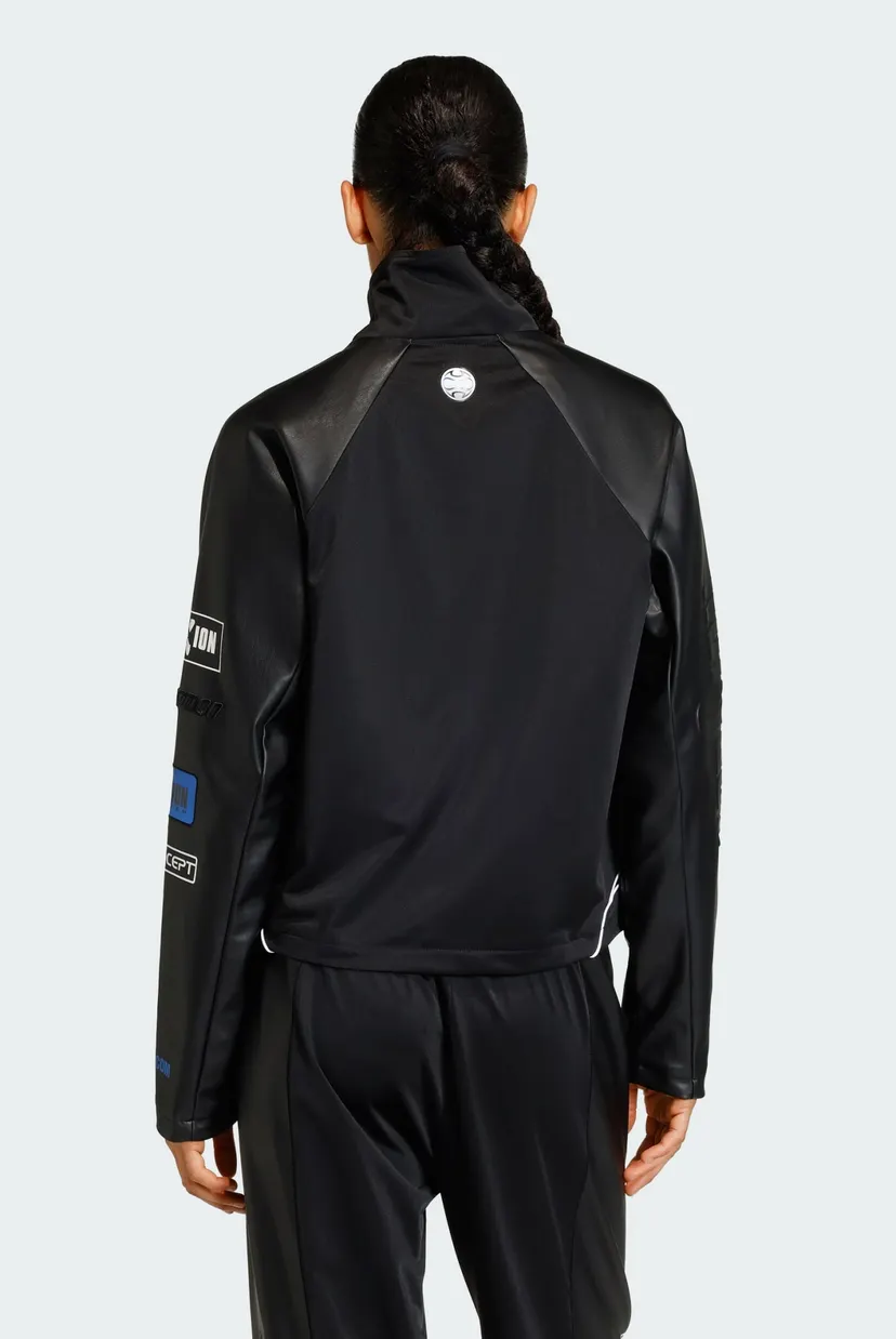Жіноча чорна спортивна кофта TEAMGEIST FAUX LEATHER adidas KH1985