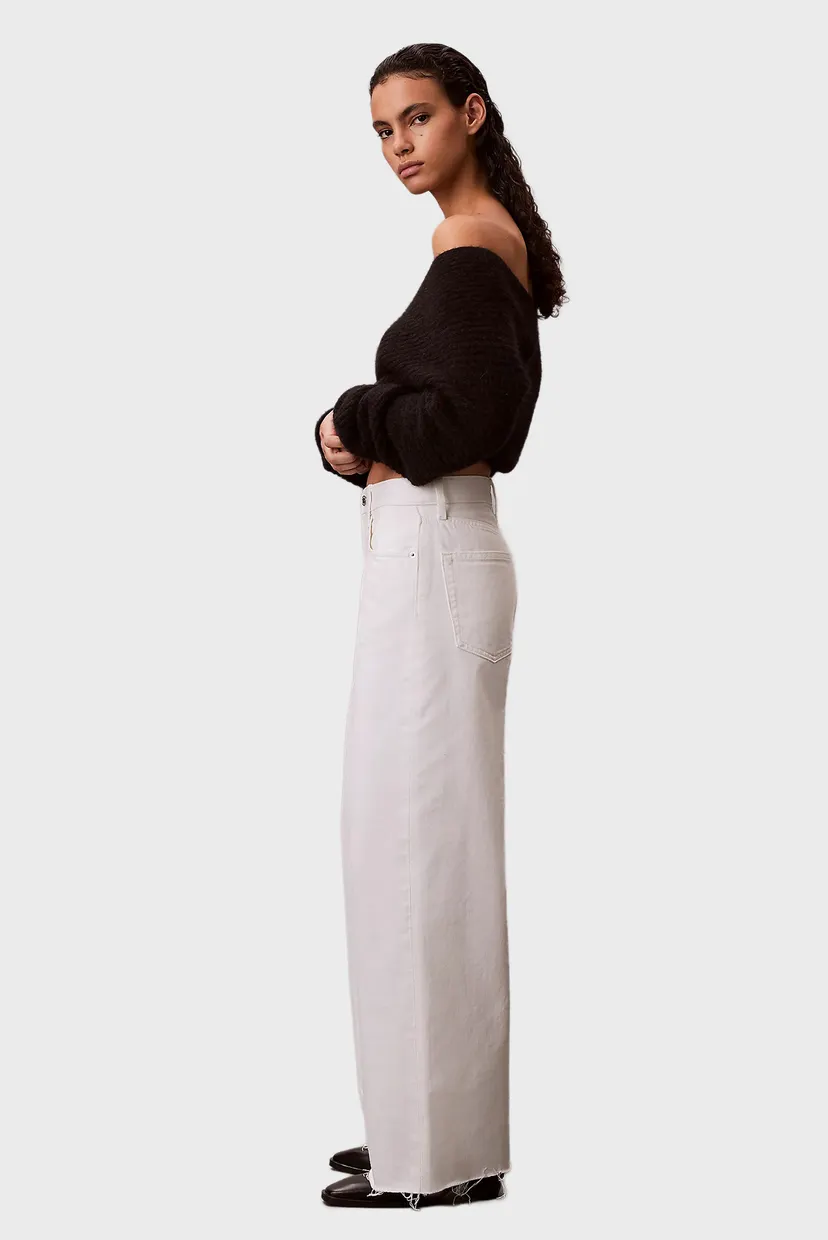 Женские белые джинсы THE WIDE LEG RAW HEM CHALK 3