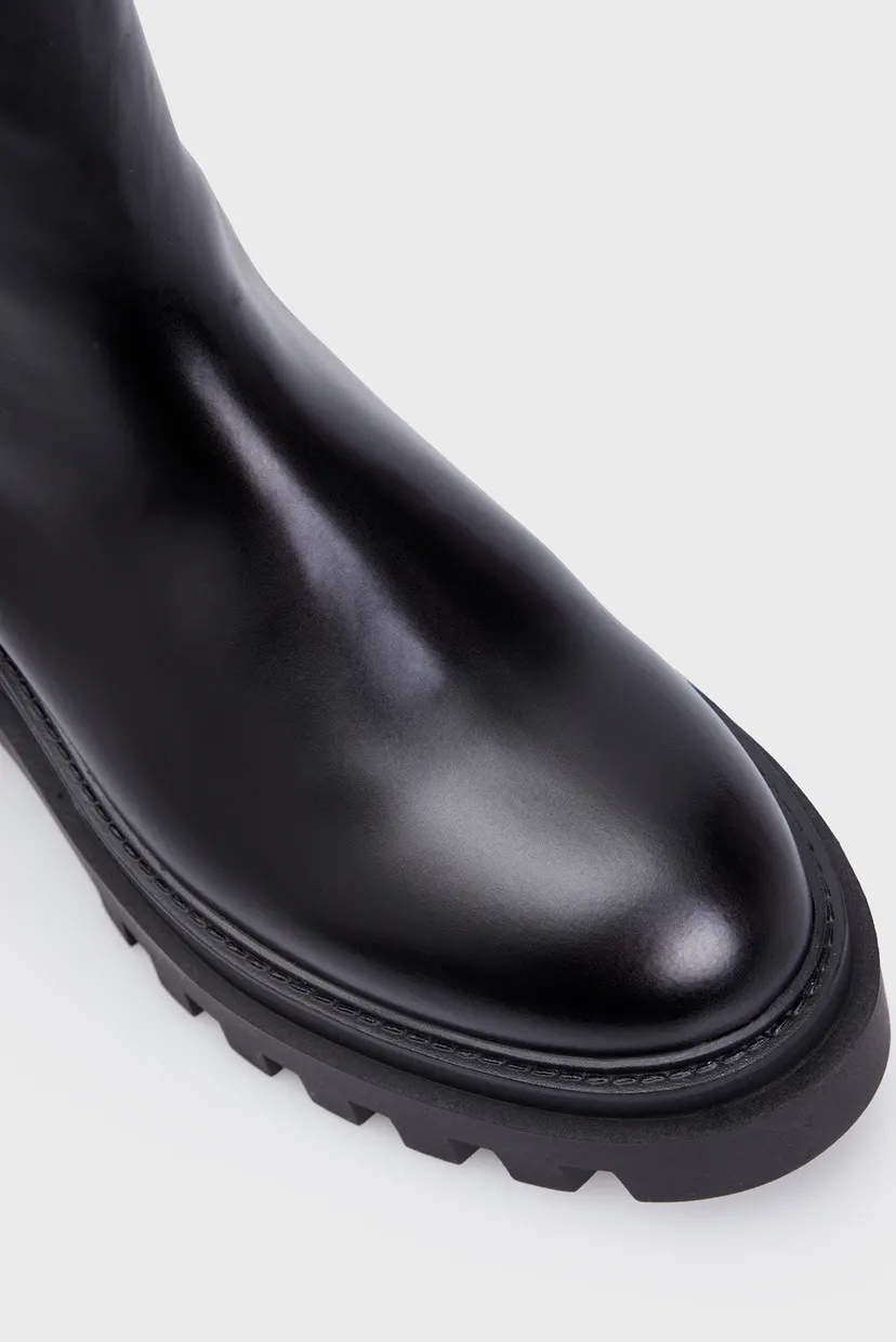 Жіночі чорні шкіряні челсі FLATFORM CHELSEA BOOT MG LTH 4