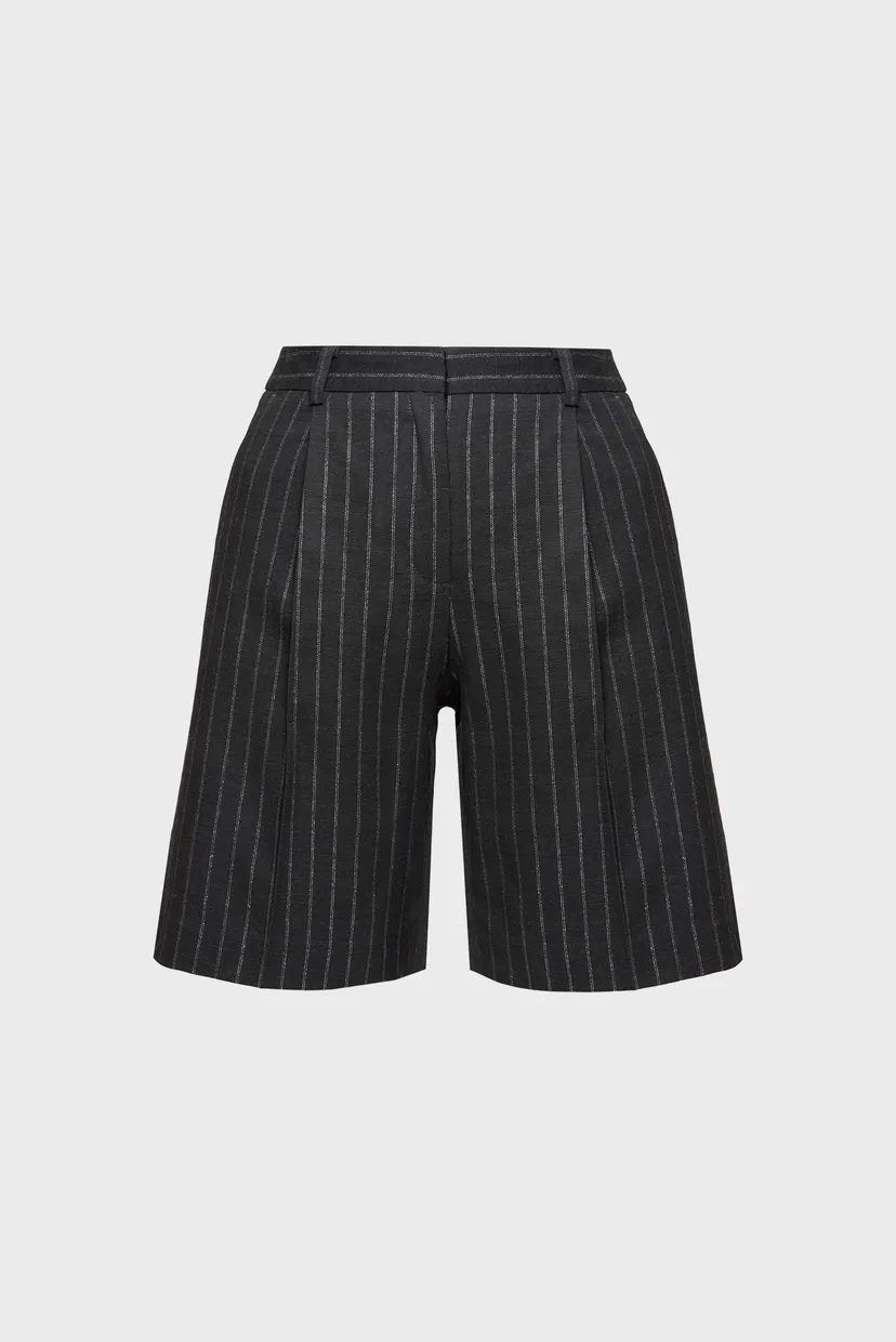 Женские темно-серые шорты в полоску PINSTRIPE TAILORED 3