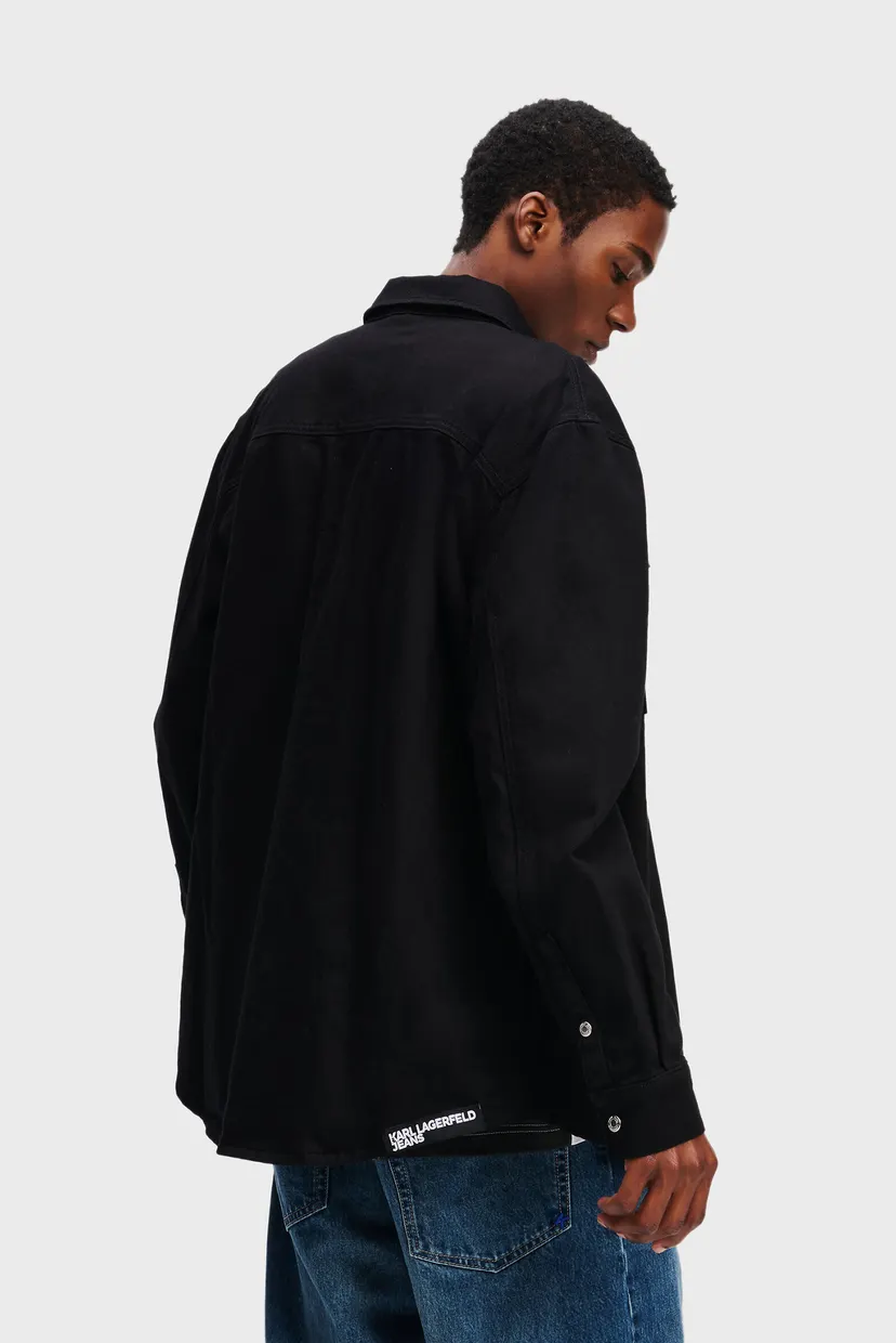 Чоловіча чорна сорочка klj overshirt 3