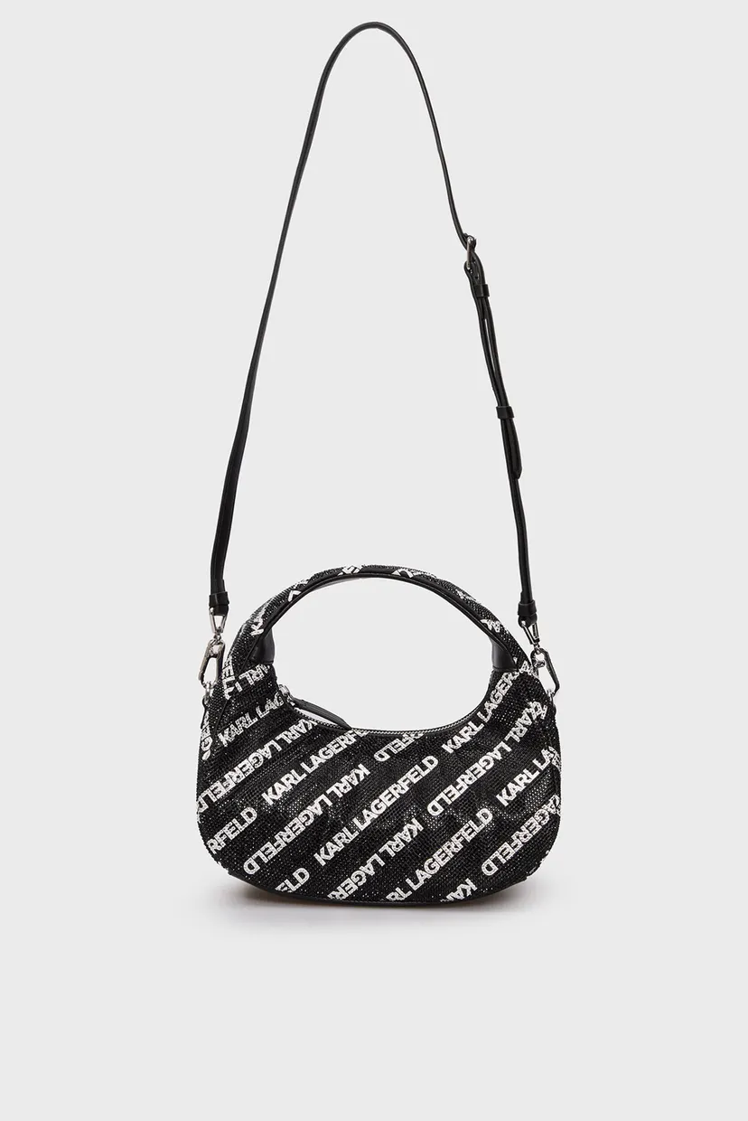 Женская черная сумка с узором K EVENING KUSHION SM HOBO RHIN 4