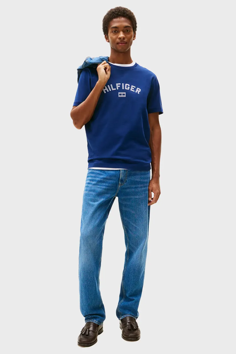 Чоловіча синя футболка HILFIGER FLOCK TEE 3