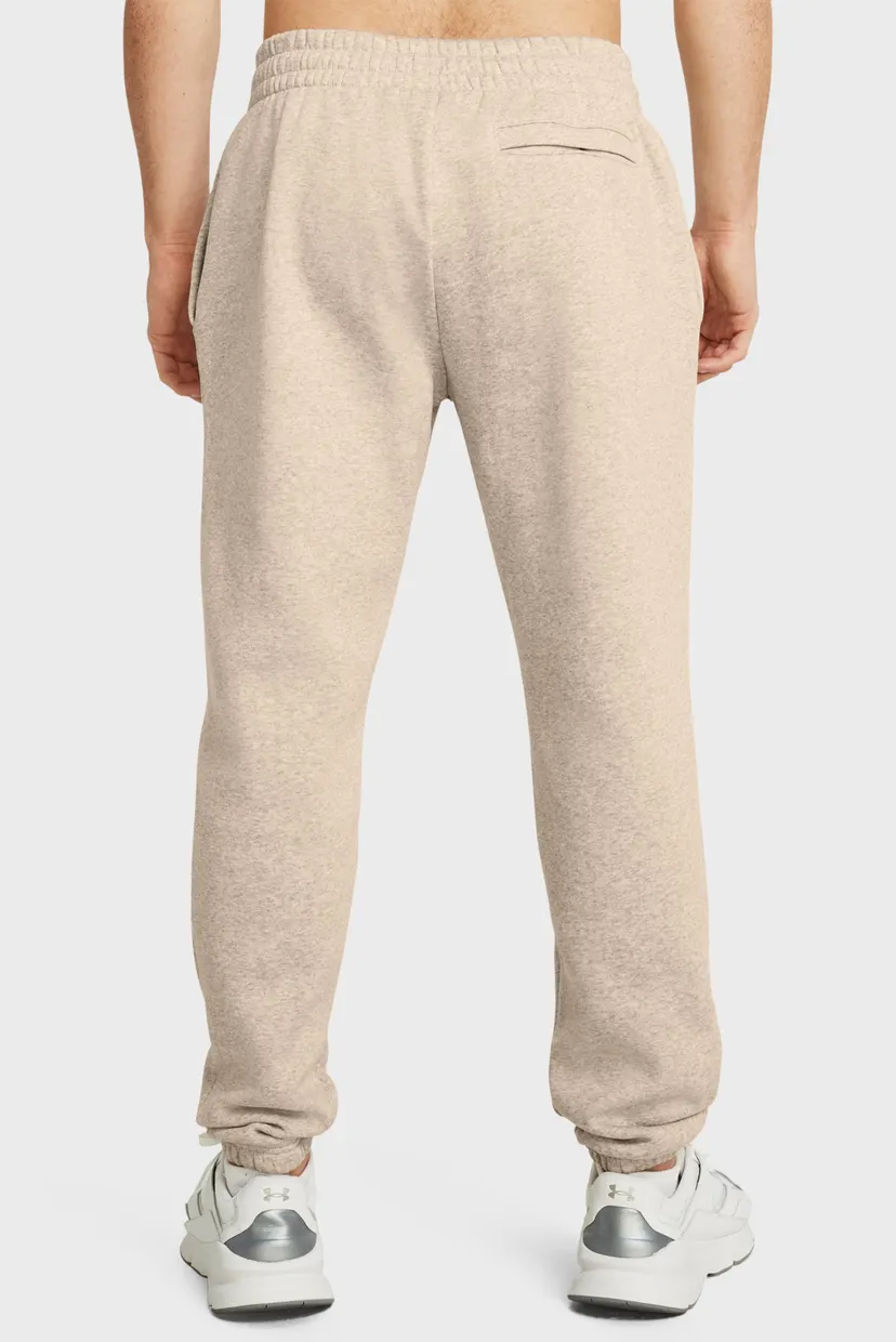 Чоловічі бежеві спортивні штани UA Essential Fleece Jogger 3
